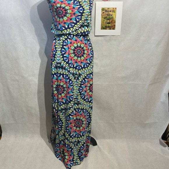 Xhilaration Long Neon Geo Strapless/Strapped Back - Picture 2 of 13